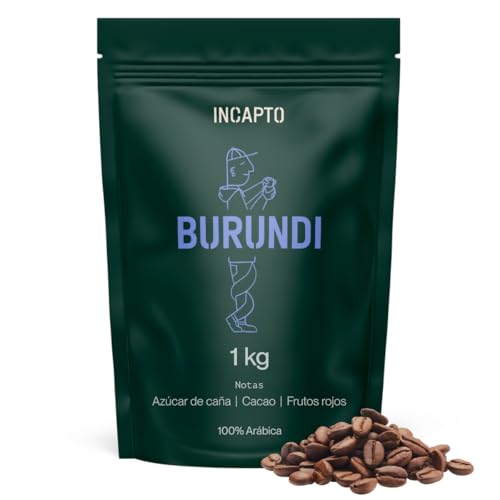 Incapto Café en Grano de Especialidad 1kg - Origen Burundi | 100% Arábica | 87.75 puntos SCA | Tueste Natural y Artesanal | Finca Buhinyuza