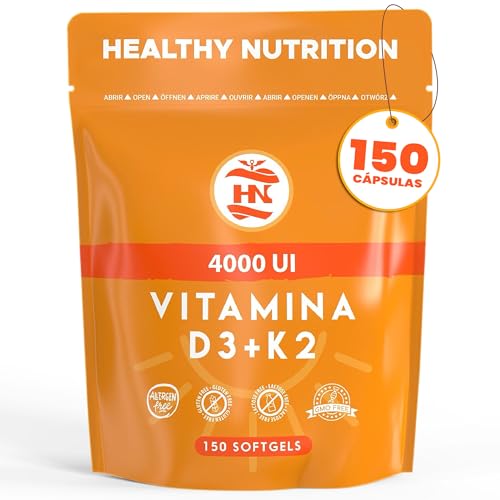 Vitamina D3 K2 - 150 Cápsulas (4000 UI) | Refuerza Sistema Inmunológico y Salud Ósea