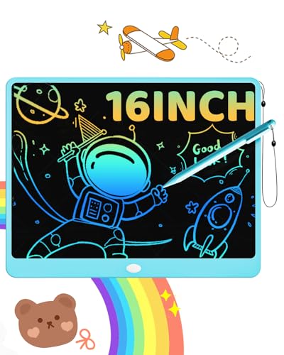 ORSEN Tableta de Escritura LCD 16 Pulgadas - Pizarra Mágica Infantil para Niños 3-8 Años (Azul)