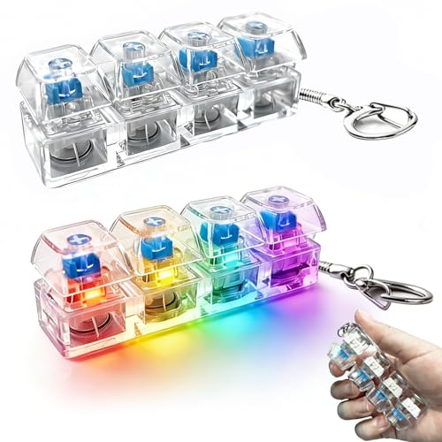 2 Piezas Teclado Antiestrés Juguete - Juguete Fidget para Teclado, 4 en 1 con Clicker Mecánico - Ideal para Viajes, Escuela y Oficina