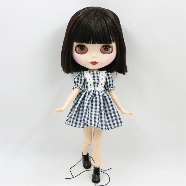 ICY DBS muñeca Blyth 1/6 bjd cuerpo articulado pelo corto castaño cara mate 30cm juguete niñas regalo anime