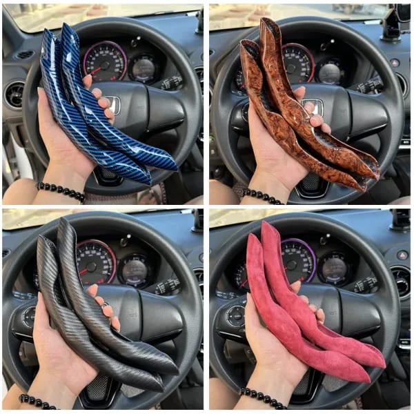 2 Fundas Universales de Cuero para Volante de Coche, Antideslizantes, Protector de Volante, Accesorios de Decoración Interior para Auto