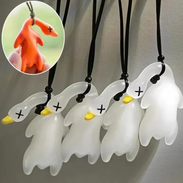 2 Llaveros de Pato con Cambio de Color, Novedosos y Divertidos Colgantes de Ganso para Bolsos y Coches, Lindos Llaveros de Dibujos Animados Fotocromáticos UV