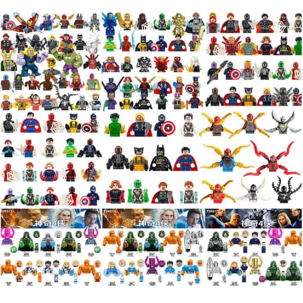 Juego de 4/32 piezas de bloques de construcción mini de superhéroes de Marvel, Spider Man, Iron Man, Thanos, personajes de anime, regalos de juguetes para niños