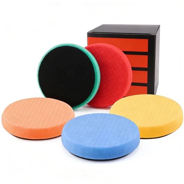 Juego de esponjas de pulido de 5 piezas de 80/125/150 mm, adecuado para almohadillas de pulido de automóviles/pulidor de doble acción RO/DA - SPPS6M5