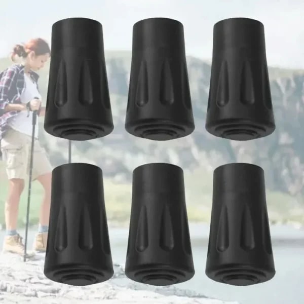 6/12 piezas de tapas protectoras antideslizantes para bastones de trekking, cubiertas de almohadillas inferiores para bastones de senderismo, amortiguadores ligeros para escalada y senderismo