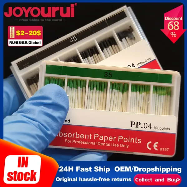 Puntas de papel absorbente dental desechables y puntas de gutapercha para tratamiento endodóntico de conductos radiculares, limas de NiTi K/H/R/S/P, lima 35 #