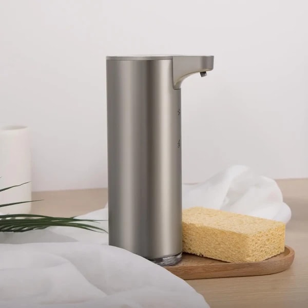 Dispensador de Jabón Automático de Acero Inoxidable LAOPAO con Iluminación LED, Dispensador de Jabón Higiénico para Cocina y Baño