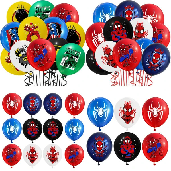 Vengadores Spiderman Globos de látex de 12 pulgadas Spiderman Globos de aire decoraciones de fiesta de cumpleaños para niños suministros de fiesta de Baby Shower para niños