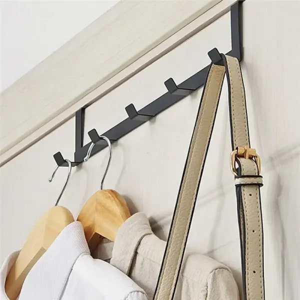 Ganchos para colgar sobre la puerta, 5 ganchos, organizador para el hogar y el baño, colgador para ropa, abrigos, sombreros y toallas, accesorios para baño y cocina