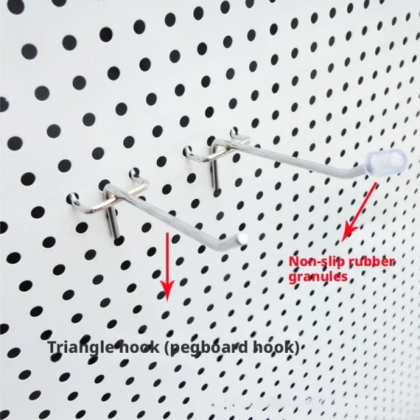 Ganchos para tablero perforado para organizador de pared, ganchos resistentes de acero al manganeso para colgar en garajes, cocinas y exhibiciones comerciales, paquete de 10