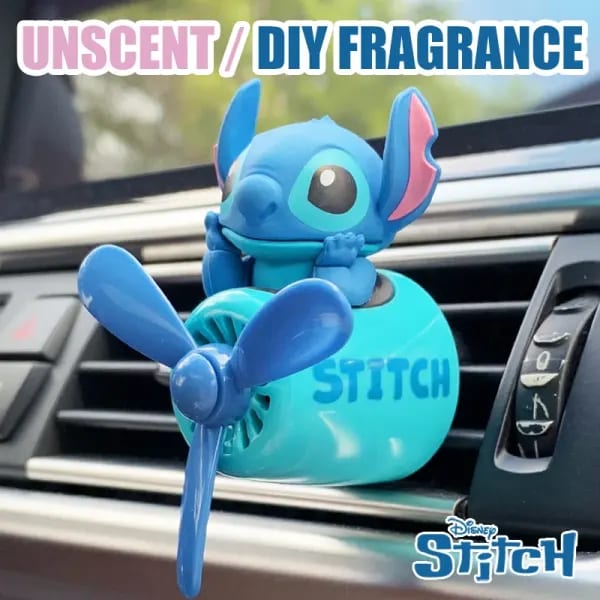 Difusor de fragancia DIY sin perfume, adorno para coche con diseño de Stitch piloto de Disney, clip para ventilación, ambientador, accesorios de decoración interior