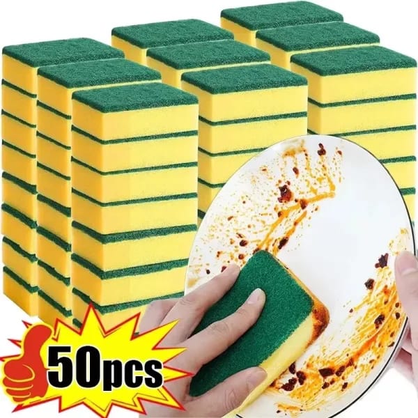 Juego de Esponjas de Limpieza Mágicas de Doble Cara, 8-50 Piezas, Altamente Absorbentes, Eliminan el Óxido, Estropajo para Ollas, Herramientas de Limpieza de Cocina