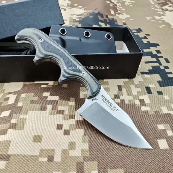 Cuchillo Compacto de Hoja Fija Nuevo - 2387, Herramienta de Corte Multiusos, Cuchillo EDC Portátil Pequeño para Camping al Aire Libre, Hoja 8Cr13Mov, Mango G10