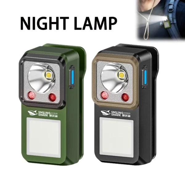 Linterna LED con Clip Magnético, Lámpara de Emergencia Recargable, Iluminación de Larga Duración para Exteriores, Camping y Senderismo