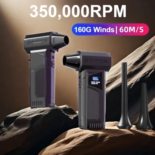 Soplador de aire eléctrico de 350000RPM, potente ventilador Turbo, soplador recargable multiusos, Motor sin escobillas para coche/PC/hogar/herramienta para exteriores