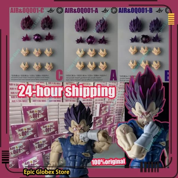 Accesorios para Cabeza de Figura de Acción Air&Oq Studio Ultra Ego Vegeta Dragon Ball Shf, Kit de Cabezas Personalizadas Air Oq Vegeta, Colección Shf