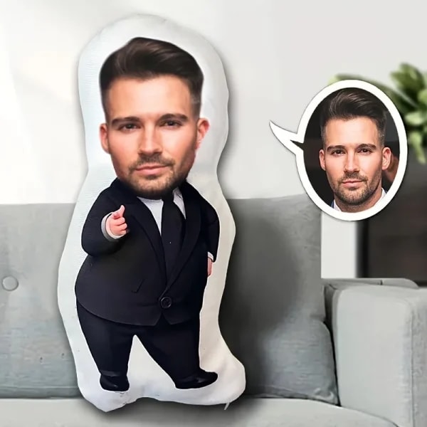Almohada personalizada con foto de muñeca