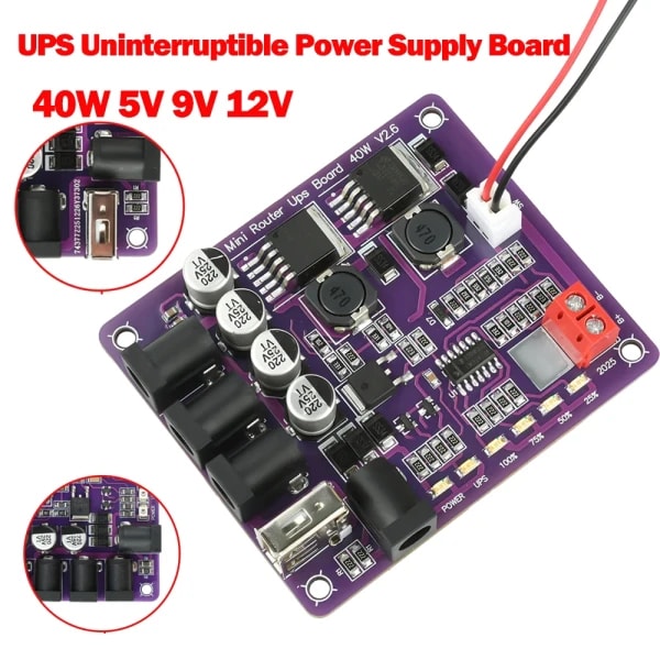 Fuente de Alimentación Ininterrumpida (UPS) de 40W para Mini Router, Salida de 5V, 9V y 12V, Placa de Alimentación de Respaldo para Router