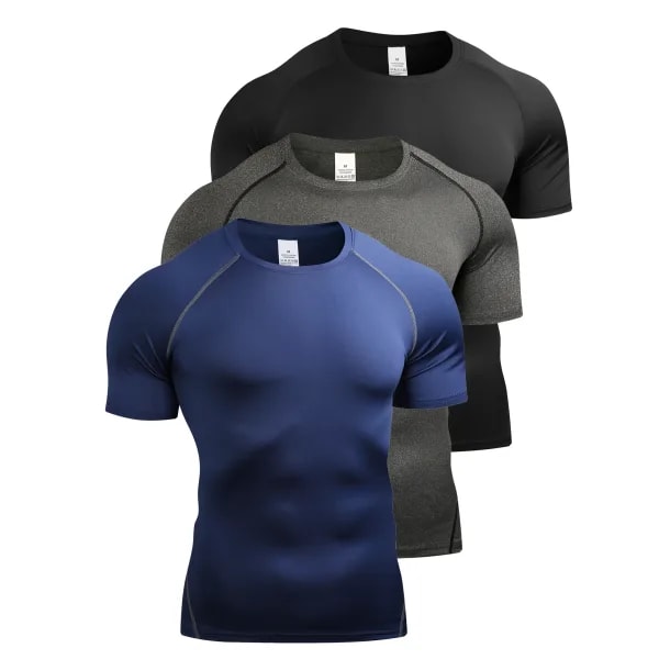 Camiseta de Compresión para Hombre, Ropa Deportiva de Verano, Camiseta para Correr, Elástica, de Secado Rápido, Camisetas Deportivas, Camisetas de Gimnasio y Fitness para Hombre