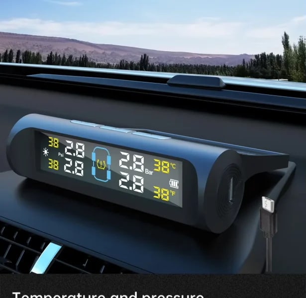 Monitor Presión Neumáticos 4 Sensores Alarma TPMS