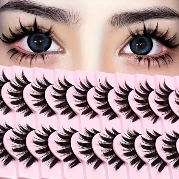 10 Pares de Pestañas Postizas Gruesas para un Volumen Extendido - Juego de Pestañas Postizas Reutilizables y Libres de Formaldehído para Aplicación de Maquillaje