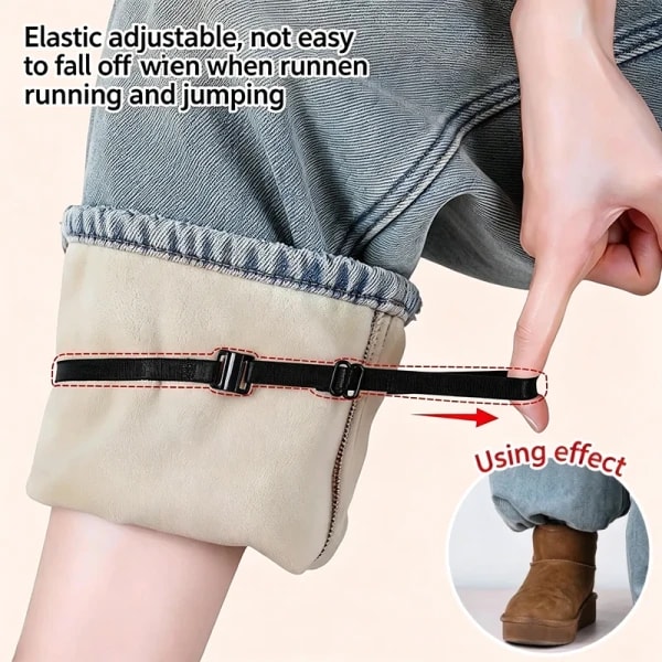 2/4 Piezas de Correas Invisibles para Encoger Piernas, Bandas Ajustables Ocultas Antideslizantes para el Borde de Pantalones, Dispositivo Antideslizante para Fijar el Dobladillo de Pantalones