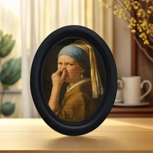 1 pieza de decoración de pared con diseño peculiar, pintura decorativa enmarcada con expresiones divertidas y exageradas, mini cuadro colgante de madera, decoración única para el hogar, la cocina o la oficina, regalo divertido, regalo navideño