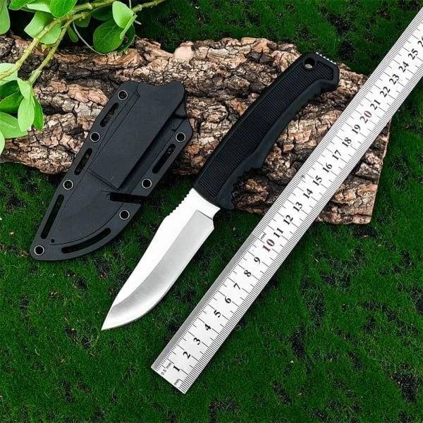 Fk1001 Cuchilla de cuchillo de hoja fija 7Cr13Mov mango de fibra de nailon supervivencia en la naturaleza, pesca, herramientas de escape, camping, viajes de senderismo
