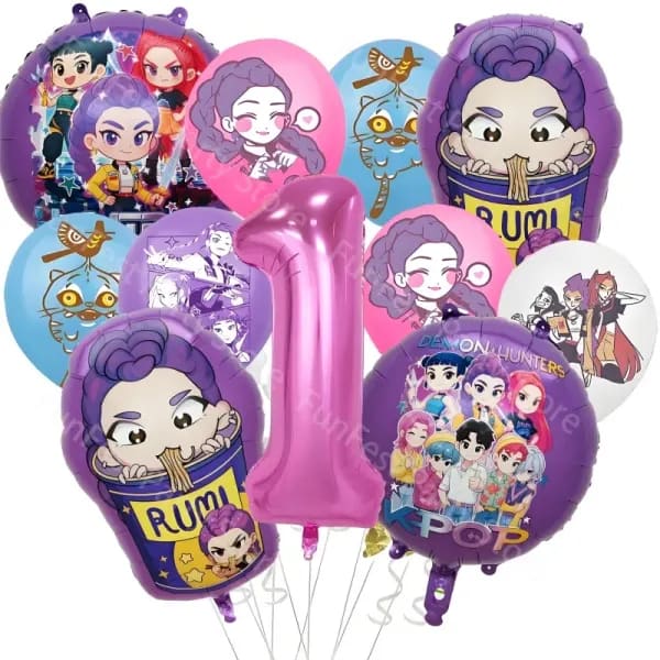 Set de Globos para Fiesta de Cumpleaños Kpop Warrior para Niñas, Decoración de Fiesta Kpop Anime, Regalos para Niños, Accesorios para Fotomatón