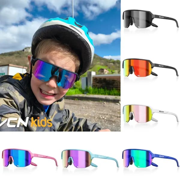 Gafas de Sol Deportivas para Niños SCVCN, Gafas de Ciclismo para Niños y Niñas, Gafas de Ciclismo para Exteriores, Gafas de Protección para Niños, Gafas de Ciclismo MTB, Pesca, Bicicleta, Protección UV400
