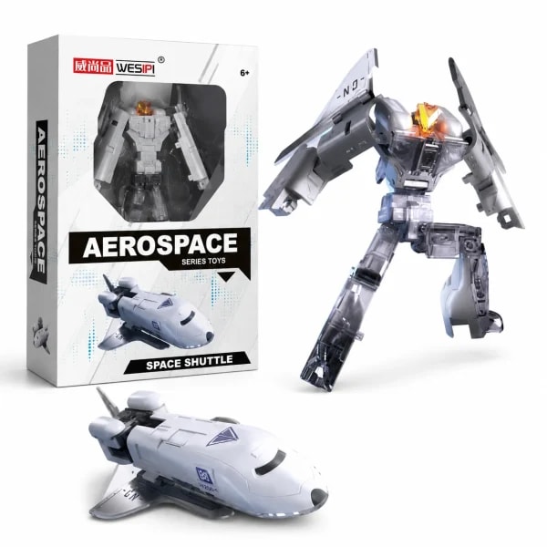 Serie Aeroespacial, Robot Transformable en Transbordador Espacial, Avión a Reacción, Bloques de Construcción, Figura de Acción, Regalo para Niños, Versión en Inglés