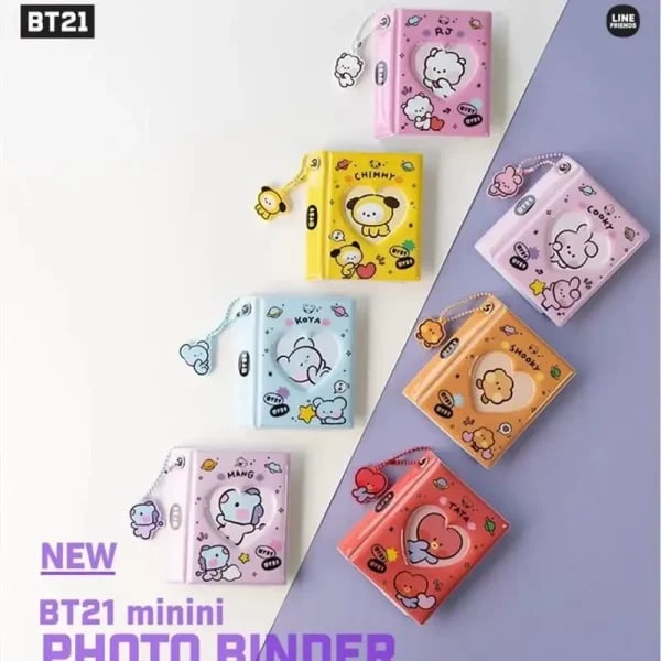 Álbum BT21 2026 Koya RJ Shooky Cooky Chimmy Minini para Tarjetas de 3 Pulgadas, Álbum de Hojas Sueltas con Temática de Celebridades para Fans