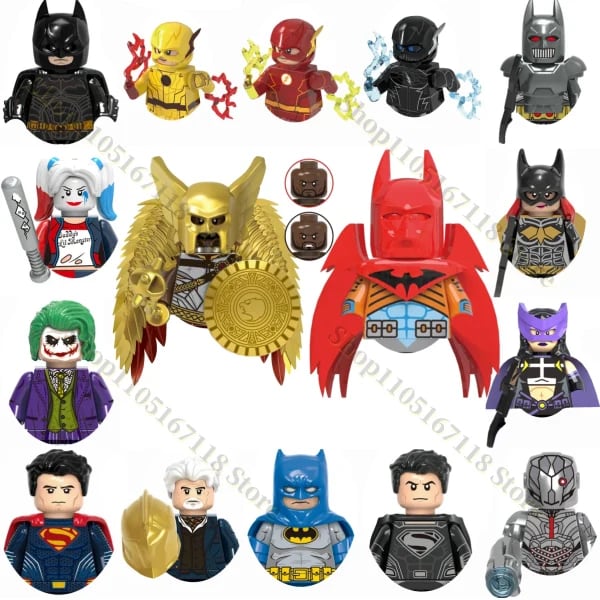 Bloques de Construcción de Superhéroes de DC, Batman, Flash, Black Adam, Mini Personajes Clásicos, Regalo para Fiestas Infantiles, Juguete de Ladrillos