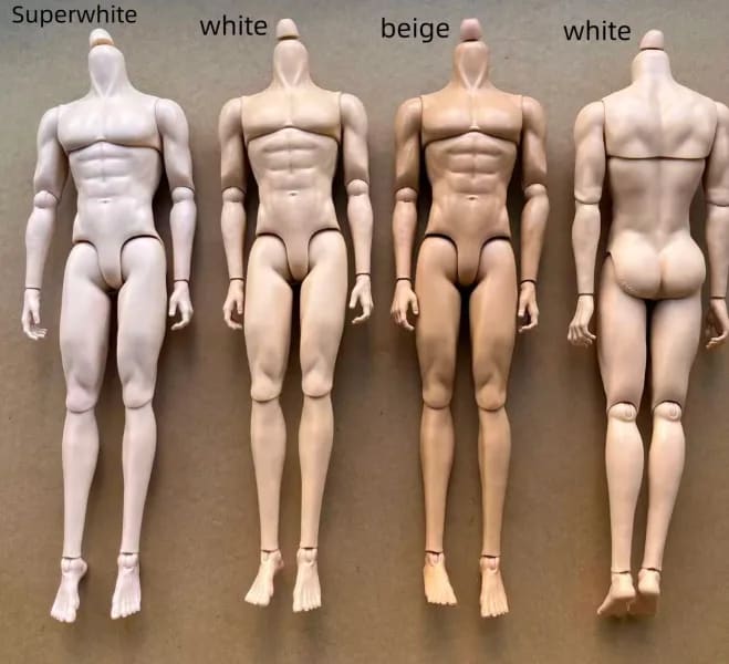 YUNYI Muñeco Masculino de Yoga 1/6, Figura de Acción Coleccionable de Hombre Musculoso en Colores Beige, Blanco y Superblanco