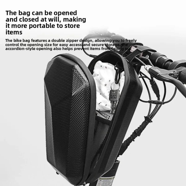 Bolsa delantera para patinete eléctrico de 4L, bolsa para manillar de bicicleta, gran capacidad, carcasa dura, almacenamiento colgante, accesorios impermeables para patinete eléctrico