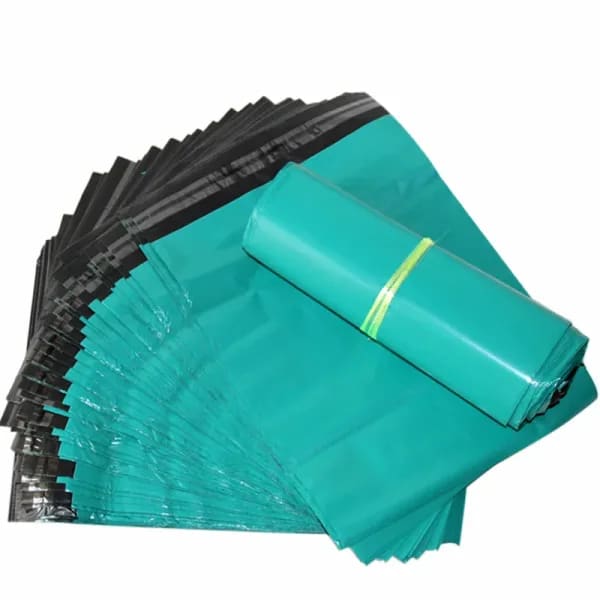 Paquete de 50 Bolsas de Plástico para Envíos, Bolsas de Poliéster Gruesas Verdes, Autosellables, para Ropa, Regalos, Sobres de Mensajería