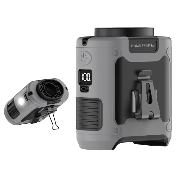 Ventilador Portátil de Cintura y Cuello con 5 Velocidades, Viento Potente y Luz LED para Deportes, Reparto, Trabajo al Aire Libre, 10000/20000mAh