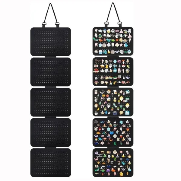 Expositor de Accesorios de Fieltro para Montar en la Pared con Cinco Niveles para Guardar Pendientes y Collares, Bolsa de Almacenamiento para Montar en la Pared