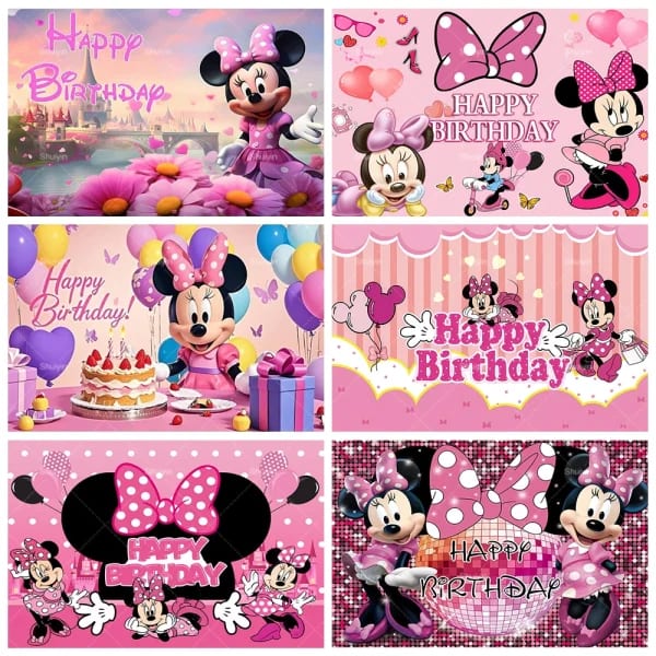 Fondo Minnie Mouse para fotos de fiesta infantil