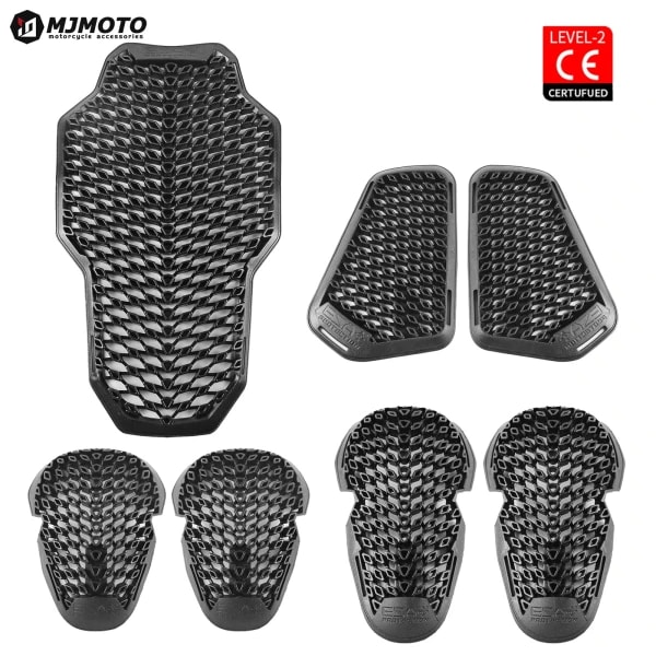 Protector de Motocicleta, Armadura Antichoque, Protector de Espalda Nivel CE 2, Protectores de Hombro, Codo y Rodilla Integrados para Mayor Seguridad al Conducir