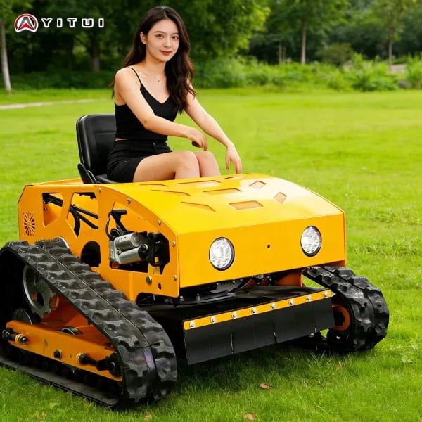 Cortadora de Césped Autopropulsada con Control Remoto, Motor de Gasolina, Orugas de Goma, Ancho de Corte de 550 mm, Venta Directa de Fábrica, Personalizable