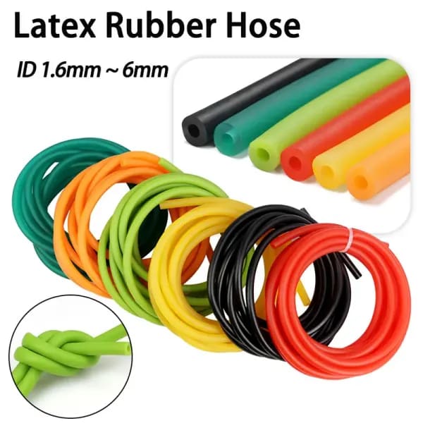 Mangueras de Goma de Látex de 3/5M, DI 1.6/1.7/1.8/2/3/4/5/6mm, Banda Elástica de Alta Calidad para Tirachinas, Catapulta y Arpón