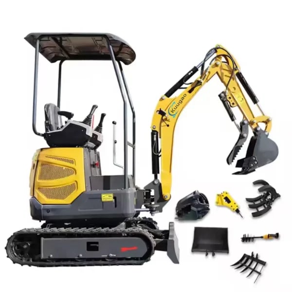 Mini Excavadora de 1.5 Toneladas 1.8 Personalizada con Envío Gratuito, Mini Excavadora Multifuncional, Excavadora Pequeña sobre Orugas para Granja y Jardín