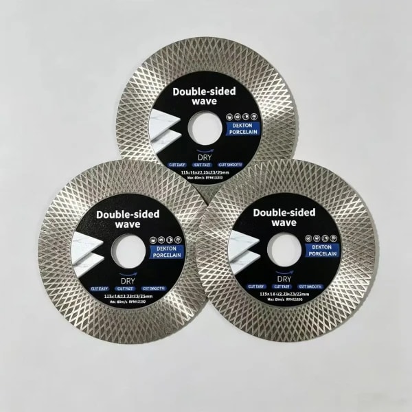 Disco de Corte de Diamante Turbo para Azulejos, Apto para Tamaños de 115 mm a 125 mm, Ideal para Cerámica, Porcelana, Granito y Mármol