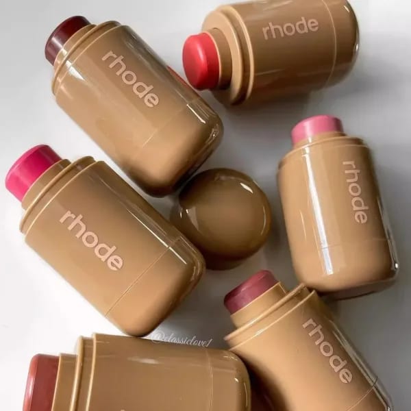 Barra de Labios Rhode Pocket Blush, Barra Hidratante para Labios y Mejillas, Rubor en Polvo Natural, Crema de Labios, Fácil de Aplicar