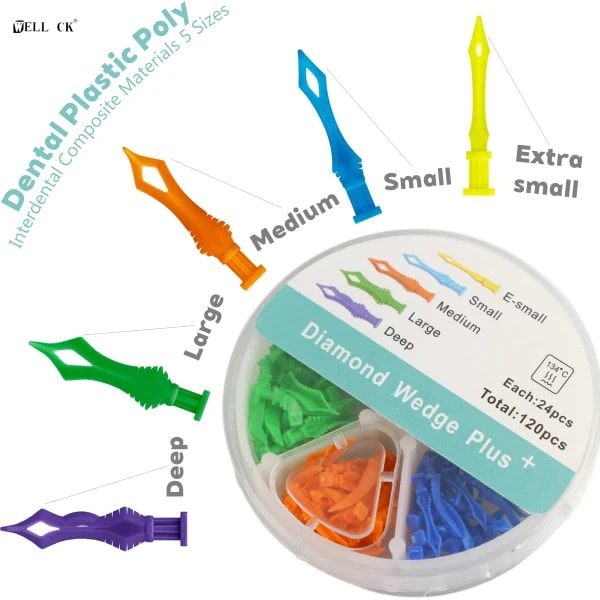Kit de Cuñas Dentales de Diamante, Cuñas Interdentales de Plástico para Espacios entre Dientes, Sistema de Matriz Seccional, Relleno de Composite, Herramientas Dentales