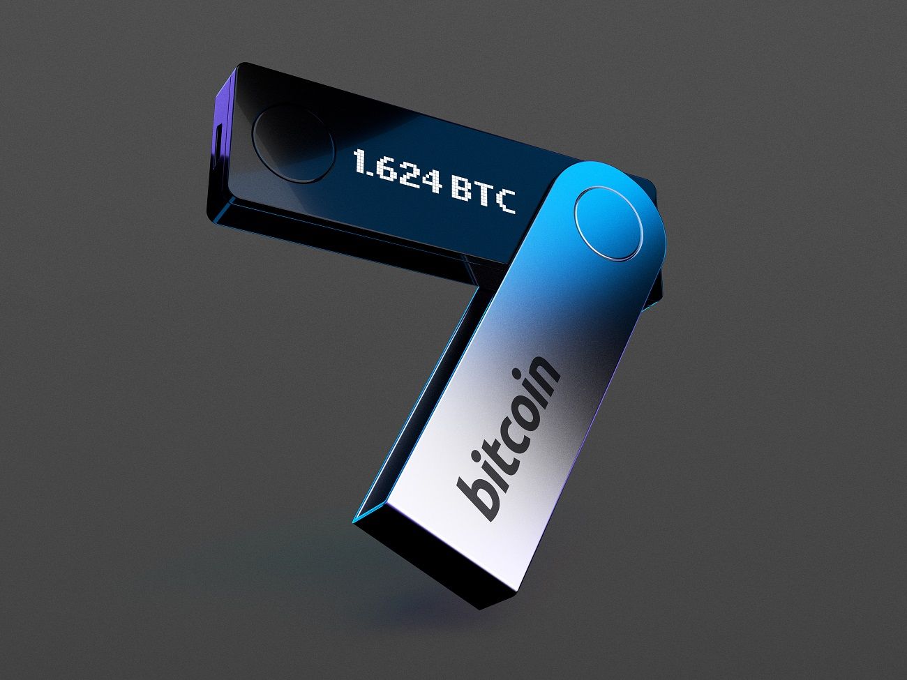 Example of a hardware wallet with Bitcoin holdings