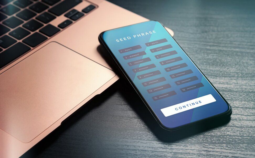 Mobile crypto wallet with seed phrase