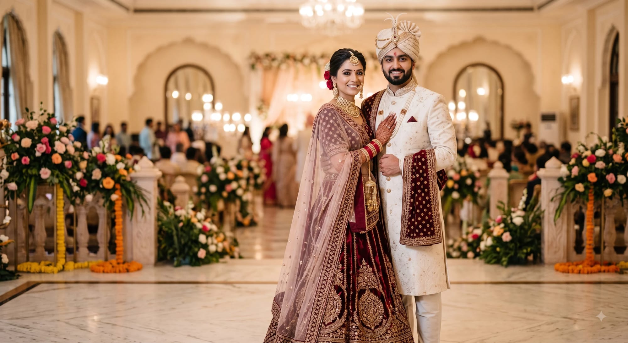 Indian Bride and Groom Portrait